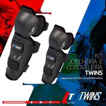 Kit Joelheira E Cotoveleira Twins Rd - Preta Kit Joelheira E Cotoveleira Twins Rd - Preta