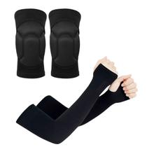 Kit Joelheira Esportiva Vôlei Futsal Skate Handball + Manguito de Proteção Térmica Com Luva