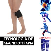 Kit Joelheira Magnética Ortopédica Bilateral + Pomada FisioPower