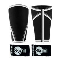 Kit Joelheira Neoprene 7mm Preta e Munhequeira Canelada Skyhill Kit Joelheira Neoprene 7mm Preta e Munhequeira Canelada Skyhill