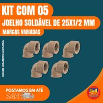 Kit Joelho 25mm x 1/2" 90 Soldável com Rosca PVC Marcas Variadas (Krona, Tigre, Amanco, Viqua e s Kit Joelho 25mm x 1/2" 90 Soldável com Rosca PVC Marcas Variadas (Krona, Tigre, Amanco, Viqua e s