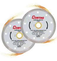 Kit Jogo 02 Disco Corte Porcelanato Turbo Prof. 110mm Cortag Kit Jogo 02 Disco Corte Porcelanato Turbo Prof. 110mm Cortag