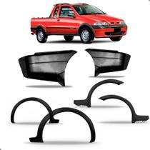 Kit Jogo 04 Molduras Strada 1997 a 2000 Com Par Ponteiras