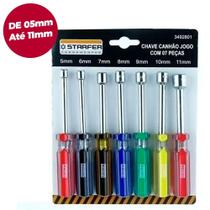 Kit Jogo 07 Chaves Canhão 5 a 11mm Produzido em Aço Carbono - StarFer Kit Jogo 07 Chaves Canhão 5 a 11mm Produzido em Aço Carbono - StarFer