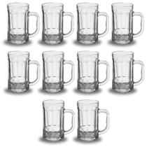 Kit Jogo 10 Canecas Chopp Vidro Cerveja Festa 435ml Gelada