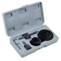 Kit jogo 11 peças madeira plastico e gesso completo de serra com mandril e maleta copo Kit jogo 11 peças madeira plastico e gesso completo de serra com mandril e maleta copo