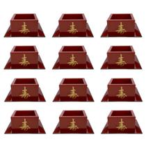 Kit Jogo 12 Copos Sake Saque Massu Grande Ideograma Japonês 150ml Vermelho