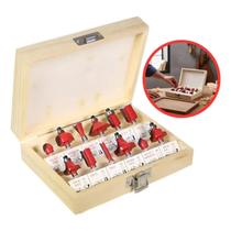 Kit Jogo 12 Fresas De Aço Tupia 6,35Mm Madeira Ferramentas