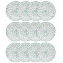 Kit Jogo 12 Pratos Fundos Biona Mandala em Cerâmica Decorada 21,5 cm - Oxford Kit Jogo 12 Pratos Fundos Biona Mandala em Cerâmica Decorada 21,5 cm - Oxford