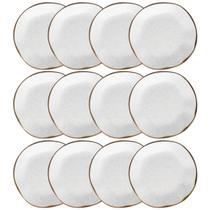 Kit Jogo 12 Pratos Fundos Oxford Ryo Maresia Porcelana 22,5 cm Kit Jogo 12 Pratos Fundos Oxford Ryo Maresia Porcelana 22,5 cm