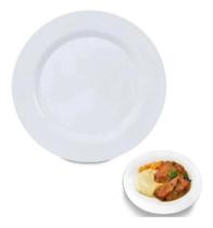 Kit Jogo 12 Pratos Rasos Em Melamina Branco 28 cm Kit Jogo 12 Pratos Rasos Em Melamina Branco 28 cm