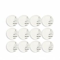 Kit Jogo 12 Pratos Rasos Oxford Flat Samambaia 26cm em Cerâmica Decorada