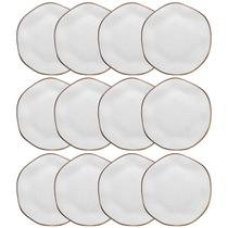 Kit Jogo 12 Pratos Sobremesa Oxford Ryo Maresia Porcelana 21,5 cm Kit Jogo 12 Pratos Sobremesa Oxford Ryo Maresia Porcelana 21,5 cm