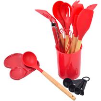 Kit Jogo 12 Utensílios Descanso p/ Talheres Colher Medidora Kit Jogo 12 Utensílios Descanso p/ Talheres Colher Medidora