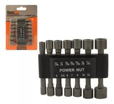 Kit Jogo 14 Bits Soquete Canhão Sextavado Profissional 1/4