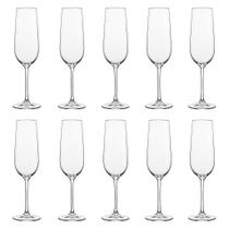 kit jogo 2 4 6 12 Taça de Cristal para Champanhe Bohemia 210ml Elegância para Brindes Cristal Refinado