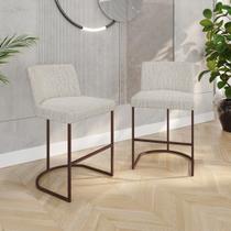 Kit Jogo 2 Cadeiras Banquetas Moderna Cozinha Metal Bancada Balcão Área Gourmet Kit Jogo 2 Cadeiras Banquetas Moderna Cozinha Metal Bancada Balcão Área Gourmet