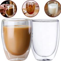 Kit Jogo 2 Copo Xícaras Vidro 450ml Para Café Capuccino Chá - Conjunto Copos De Vidro Diferentes Caneca Grande Redonda E Transparente Kit Jogo 2 Copo Xícaras Vidro 450ml Para Café Capuccino Chá - Conjunto Copos De Vidro Diferentes Caneca Grande Redonda E Transparente