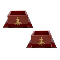 Kit Jogo 2 Copos Sake Saque Massu Pequeno Ideograma Japonês 65ml Vermelho Kit Jogo 2 Copos Sake Saque Massu Pequeno Ideograma Japonês 65ml Vermelho