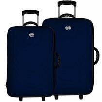 Kit Jogo 2 Malas de Viagem Village Pequena de bordo e Média Kit Jogo 2 Malas de Viagem Village Pequena de bordo e Média
