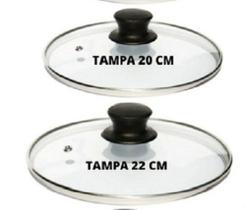 Kit Jogo 2 Tampa De Vidro Avulsa 20cm 22cm Kit Jogo 2 Tampa De Vidro Avulsa 20cm 22cm