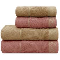 KIT Jogo 2 Toalhas de Banho e 2 Toalhas de Rosto Appel Nativa 100% Algodão Macia Luxo