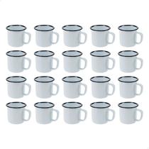 Kit Jogo 20 Caneca Esmaltada 150ml Grande Chá Café Branca Cozinha Metal Ferro Agate Retro Antiga Gourmet Lisa Kit Jogo 20 Caneca Esmaltada 150ml Grande Chá Café Branca Cozinha Metal Ferro Agate Retro Antiga Gourmet Lisa