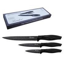 Kit Jogo 3 Facas de Cozinha Premium - Laradore Inteira Preta