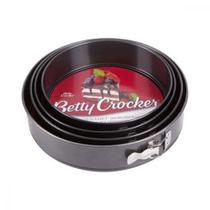 Kit Jogo 3 Formas Antiaderente Removível Assadeira Bolos Tortas Utensílios Cozinha Forno Design Moderno Betty Crocker