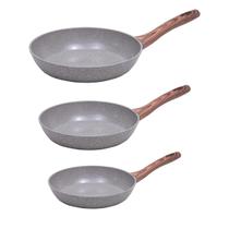 Kit Jogo 3 Frigideiras Antiaderente Ceramica Indução Com Espatula Mimo Style