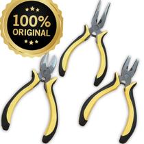 Kit Jogo 3 Peças Alicate Bico Universal Corte Alta Qualidade