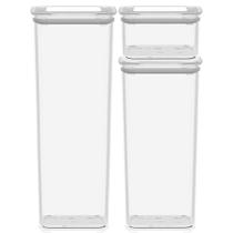 Kit Jogo 3 Potes Herméticos Encaixáveis Organizador Cozinha Kit Jogo 3 Potes Herméticos Encaixáveis Organizador Cozinha