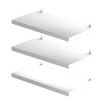 Kit Jogo 3 Unidades Prateleiras Simples Retangulas Decorativo Expositor Porta Retratos Plantas MDF