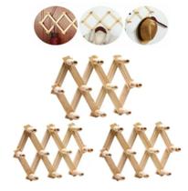 Kit jogo 3 unidades suporte cabide cabideiro sanfonado retrátil