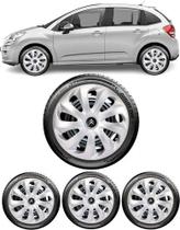 Kit Jogo 4 Calota Aro 13 Citroen C3 C4 2008 2009 2010 2011 2012