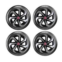 Kit Jogo 4 Calota Aro 13 Prata Preta Fiat Argo Cronos Spider Kit Jogo 4 Calota Aro 13 Prata Preta Fiat Argo Cronos Spider
