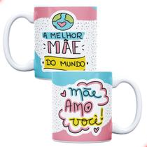kit jogo 4 Caneca Dia das Mães Mãe Atacado Porcelana 300ml Modelo para armário cozinha Xícara Grande