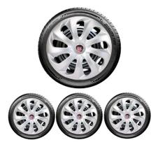 Kit Jogo 4 Carlota Esportiva Prata Aro 13 Fiat Punto Linea Kit Jogo 4 Carlota Esportiva Prata Aro 13 Fiat Punto Linea