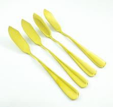 Kit Jogo 4 Espátulas Manteiga Patê Geleia Inox Cores