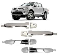 Kit Jogo 4 Maçanetas Puxador Trinco Fechadura Portas Mitsubishi L200 Triton 2008 2009 2010 2011 2012 2013 2014 2015 Kit Jogo 4 Maçanetas Puxador Trinco Fechadura Portas Mitsubishi L200 Triton 2008 2009 2010 2011 2012 2013 2014 2015