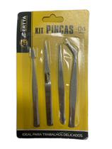 Kit Jogo 4 Pinças Ferramenta De Precisão - FMA052 - ds