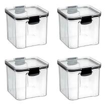 Kit Jogo 4 Potes Herméticos Organizadores De Alimentos 950ml