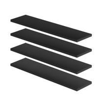 Kit Jogo 4 Prateleiras Retas Suporte Invisível Decoração Organização Expositor MDF Kit Jogo 4 Prateleiras Retas Suporte Invisível Decoração Organização Expositor MDF