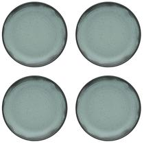 Kit Jogo 4 Pratos Fundos Moderno Verde Pacífico Oxford 20,5 cm Cerâmica