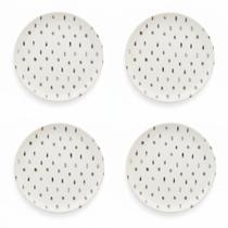 Kit Jogo 4 Pratos Sobremesa Oxford Flat Samambaia 20 cm em Cerâmica Decorada Kit Jogo 4 Pratos Sobremesa Oxford Flat Samambaia 20 cm em Cerâmica Decorada