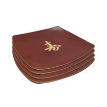 Kit Jogo 4 Pratos Sushizara Comida Japonesa Sushi Vermelho 22x22cm Kit Jogo 4 Pratos Sushizara Comida Japonesa Sushi Vermelho 22x22cm
