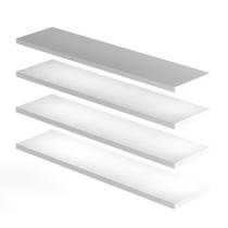 Kit Jogo 4 Unidades Prateleiras Com Suporte Invisível Decoração Exposição Organização Sala Quarto Escritório MDF