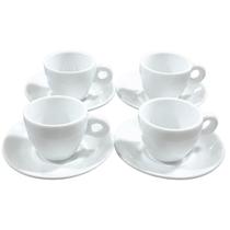 Kit Jogo 4 xícaras Café 80ml Cônica com pires - Porcelana branca (2) Kit Jogo 4 xícaras Café 80ml Cônica com pires - Porcelana branca (2)