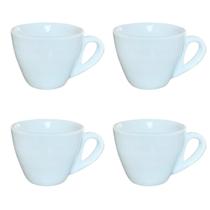 Kit Jogo 4 xícaras Café 80ml Cônica - Porcelana branca Kit Jogo 4 xícaras Café 80ml Cônica - Porcelana branca