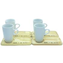 kit Jogo 4 xícaras café/chá Cônica Alta 165ml c/ pires Pinus - Porcelana branca kit Jogo 4 xícaras café/chá Cônica Alta 165ml c/ pires Pinus - Porcelana branca